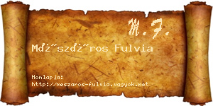 Mészáros Fulvia névjegykártya